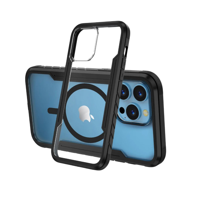 OFKOZ iPhone 15 Magnetic case (Silicone+Standard) - iPhone 15 Plus - Black - أكسسوار
